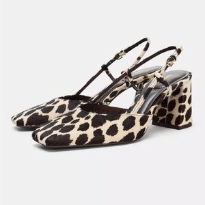 Leopard Print Women's Block Heel Shoes